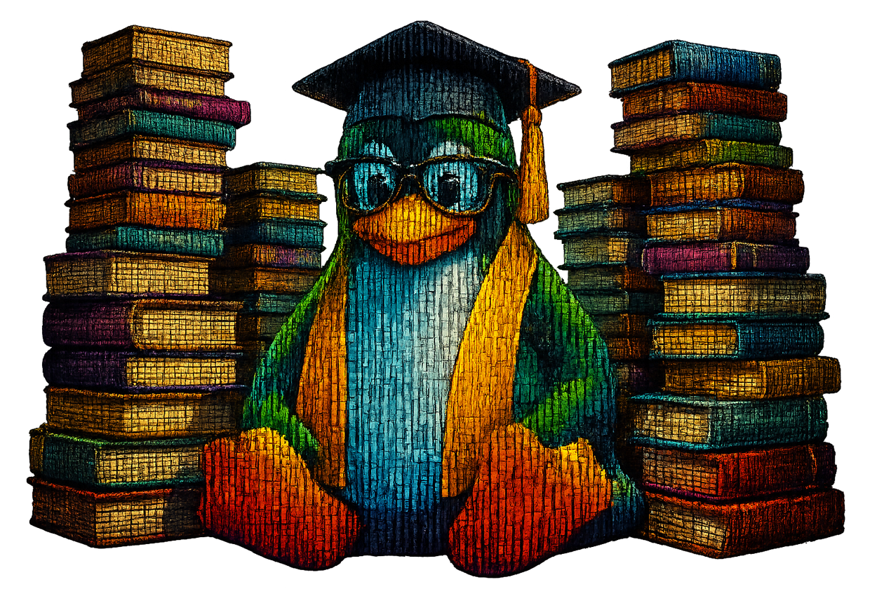 Tux en su graduación