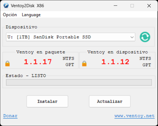 Update Ventoy 1